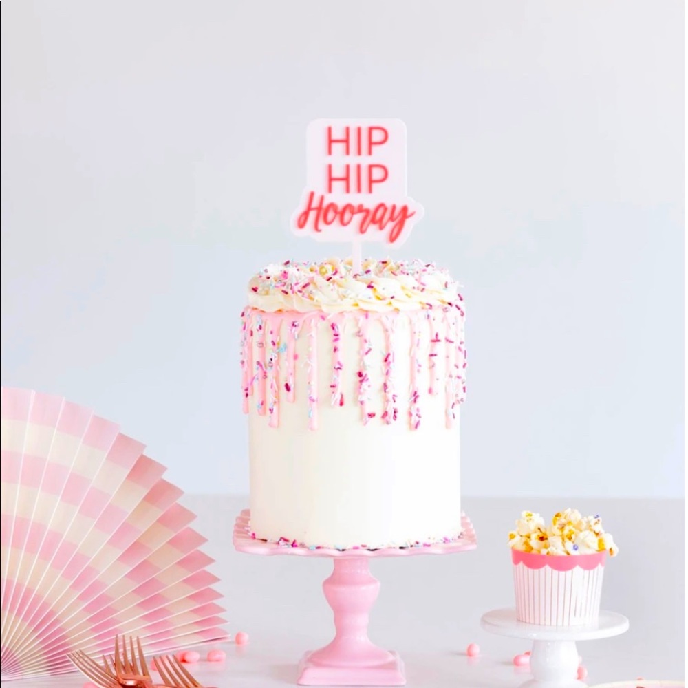 Hip Hip Hooray cake topper